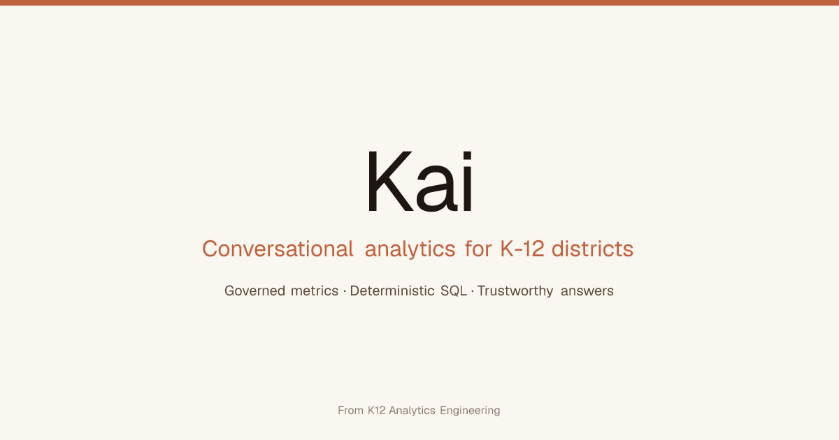 Kai — Conversational Analytics for K-12 Districts
